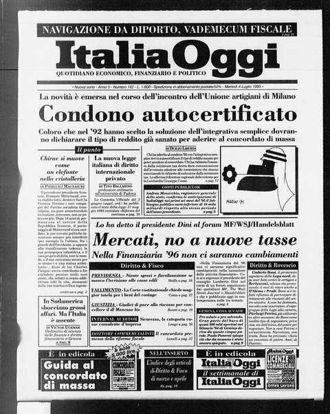 Italia oggi : quotidiano di economia finanza e politica